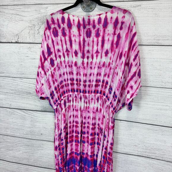 Forever 21 Plus Size Purple & Pink Tie Dye V-Neck Lightweight Dress Size 3X - Picture 9 of 9